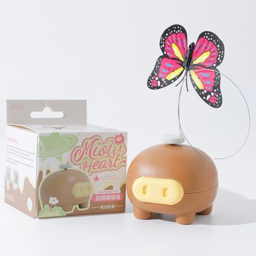 zwxqe Automatic Electronic Cat Toy with Butterfly Teaser Battery Operated Interactive Wand Designed 2.76x2.56x2.56 Inches for Indoor Exercise and Play Supplies All Breeds