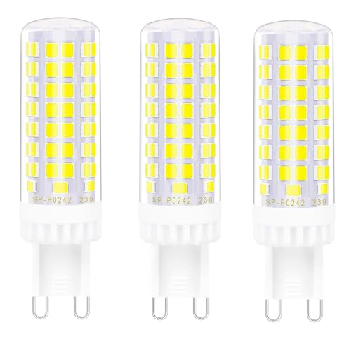 Jiotouhu 3 Stück G9 LED Leuchtmittel 10W LED Lampen Ersatz für 100W Halogenlampen kaltweiß 6000K 95 LED Chips 360 Abstrahlwinkel 1000LM AC220V-240V