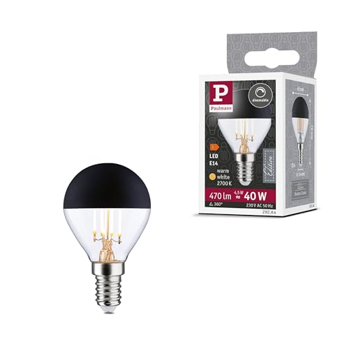 Paulmann 29264 Modern Classic Edition Standard 230V LED Tropfen Kopfspiegel E14 470lm 4 5W 2700K dimmbar Kopfspiegel Schwarz matt