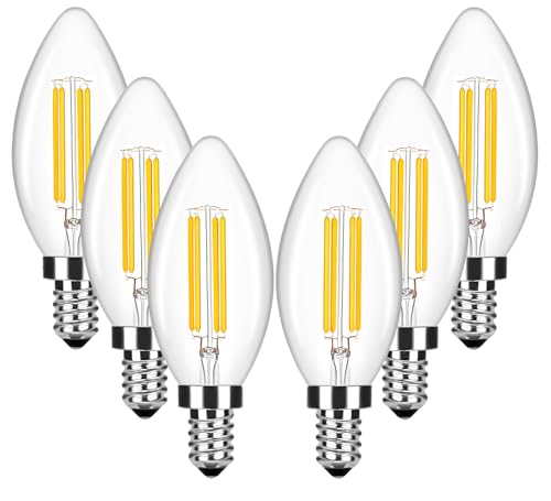 ITALASA herkömmlicheühbirnen 4W Lampe in Kerzenform Filament Glas Vorteilspack 6