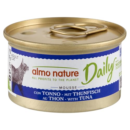 Almo Nature Daily Nassfutter für Erwachsene Katzen aus Mousse mit Thunfisch - 2 04 kg 24 x 85 g
