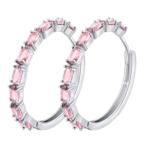 Südseeperlen Ohrringe Sparkling Zircon Earrings Ear Cuff For Teen Girls Piercing Studs Trendy Earrings Männliche Creolen Pink One Size