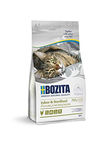 BOZITA Indoor Sterilised Hühnchen - Trockenfutter für erwachsene hauptsächlich drinnen lebende Katzen 0.4 kg XXL