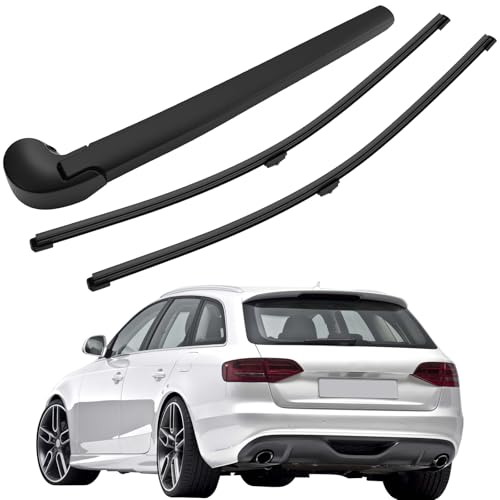 LbsAMP Scheibenwischer Hinten Set Kompatibel für Audi A4 B8 2008-2013 2 Stück Auto Heckscheibenwischer und 1 Stück Heckscheibenwischerarm Ersatz Wischerblatt Wischerarm Heckwischerarm Hinten
