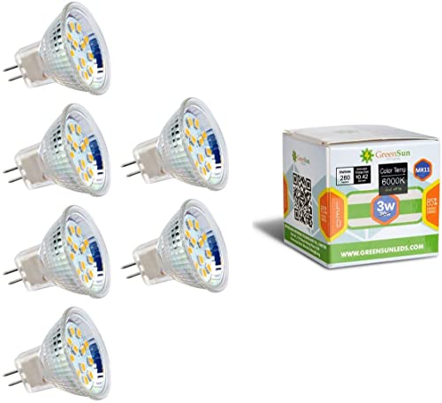 GreenSun Spotlight GU4 LED Warmweiss Punktstrahler LED Glühbirne Energiesparlampe MR11 GU4 Mini LED Lampen 6PCs