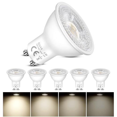 Caldarax LED GU10 Lampen 5W Dimmbare Reflektor LED Spots Ersetzt 50W Halogenlampen 4000K Neutralweißem Licht 500 Lumen AC 220V-240V 120 Breite Abstrahlwinkel Energiesparende Lampen 6 Stück