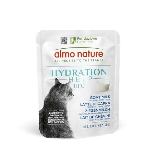 Almo Nature HFC Hydration Help Nassfutter für Katzen - Ziegenmilch - Human-Grade glutenfrei grainfrei Monoprotein 50 g 24 Stück 1 2 kg