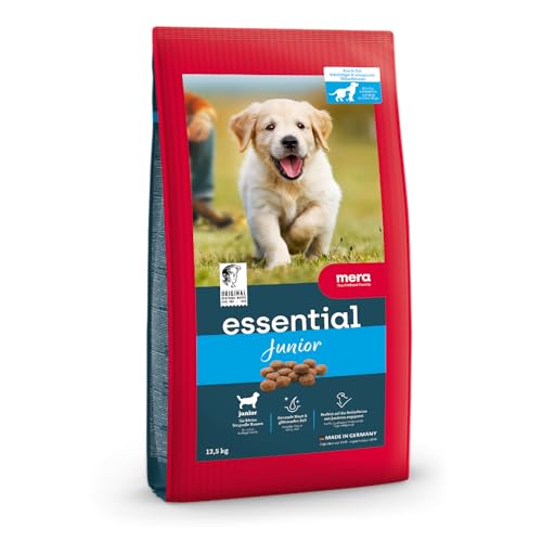 MERA Essential Junior Welpenfutter Trockenfutter 12 5kg Hundefutter Trocken für Welpen Aller Rassen Größen Omega-3 und Omega-6 für Haut glänzendes Fell Dry Dog Food