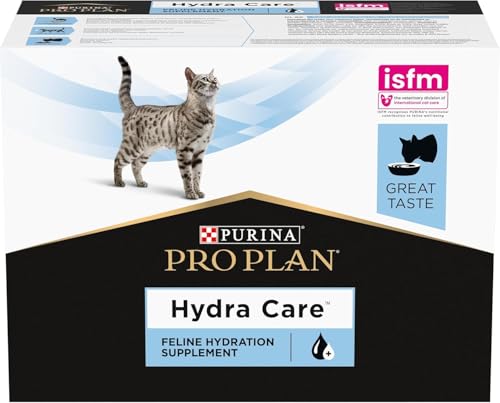 Pro Plan PURINA Hydra Care Katze 10 x 85 g Ergänzungsfuttermittel für ausgewachsene Katzen Kann dabei helfen die Wasseraufnahme zu erhöhen Im Frischebeutel
