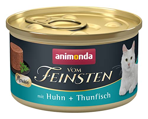 animonda vom Feinsten Mousse Katzenfutter Nass Katzennassfutter für Erwachsene Katzen zuckerfrei mit Huhn Thunfisch 12 x 85