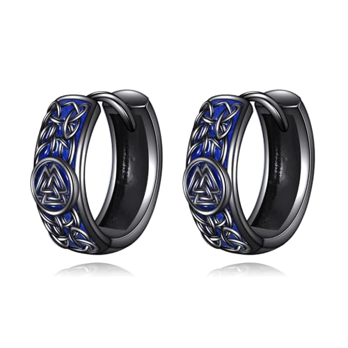 Wikinger-Creolen Sterlingsilber Keltische Knoten-Ohrringe Nordischer Wikinger-Schmuck Geschenke Für Frauen Und Männer