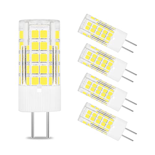 TZHILAN GY6.35 LED Birne 4W AC DC Bipin Sockel JC Typ 12V G6.35 GY6.35 Mini-Lampe Äquivalent 40W für Wohnzimmer Lampe Landschaftsbeleuchtung Nicht Dimmbar Tageslichtweiß 6000K 5er Pack MEHRWEG