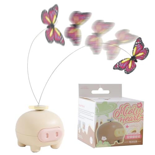 Nkmujil Electronic Cat Toy Fluttering Butterfly Teaser Automatic Moving Wand Battery Operated Design and Pet Enrichment Toys for All Breeds Indoor Exercise 2.76x2.56x2.56 inches
