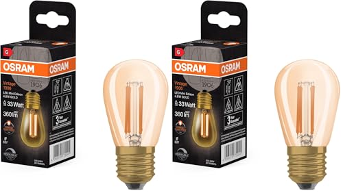 Osram Lampe Vintage Edition 1906 in Edison Form Sockel Dimmbar Ersetzt 51 Watt Klar Warmweiß   2400 Kelvin 1er Pack Packung 2