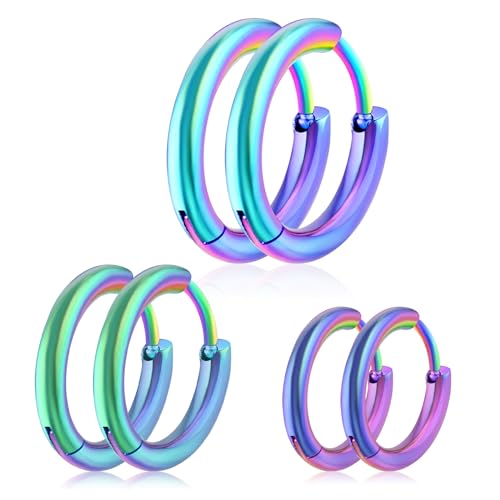3 Paar Bunte 8 10 12mm Knorpelohrringe Mädchen Hypoallergene