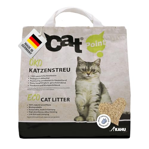 KAHU ECO 100% natürliches Katzenstreu Klumpstreu Naturstreu Bio Holz Granulat Streu 100% kompostierbar und biologisch abbaubar 2.1kg 5L