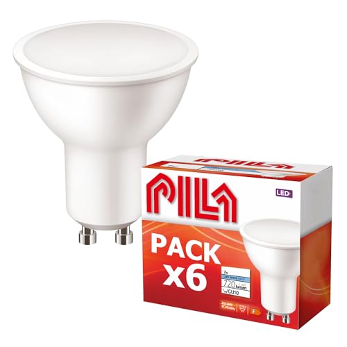 PILA 6er Pack High-Flux-LED-Strahler 7W 80W Halogen 720 Lumen 120 Abstrahlwinkel Nicht dimmbar Ohne Trafo GU10-Fassung CRI80 Neutralweißes Licht 4000K 15.000 h Lebensdauer
