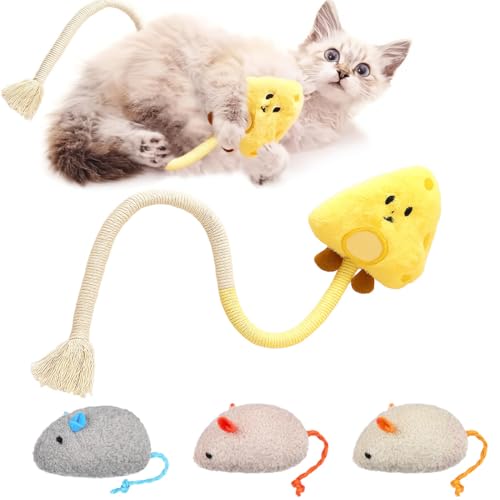 4PCS Interaktives Plüsch Maus Plüsch Kätzchen Plüsch Maus