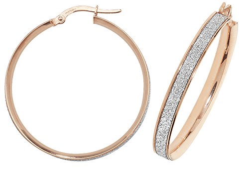 9 Karat 375 Rotgold Damen - Paar Creolen - 30mm WJS16038