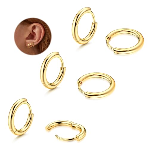 Morfetto F136 Titan 14 Karat Vergoldete Huggie für Frauen Hypoallergene Titan