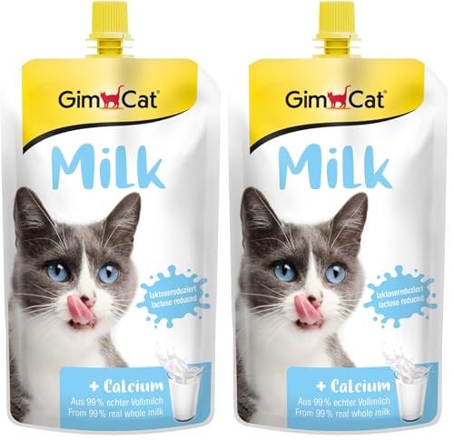 GimCat Milk   aus echter laktosereduzierter Vollmilch mit Calcium für gesunde Knochen   1 Beutel 1x 200 ml Packung mit 2