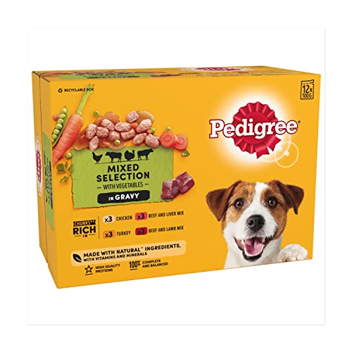  echtes Mahlzeiten Fleisch Gemüse Gravy Hunde Nassfutter Sortimentpackung   12x100g