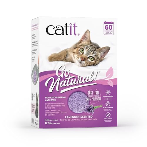 Catit Go Natural klumpende Katzenstreu aus Erbsenhülsen mit Lavendelduft 2 x 2.8 kg 5.6Kg