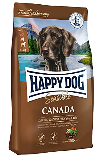 Happy Dog 03582 - Supreme Sensible Canada Lachs Kaninchen Lamm - Trockenfutter für ausgewachsene Hunde - 4 kg Inhalt