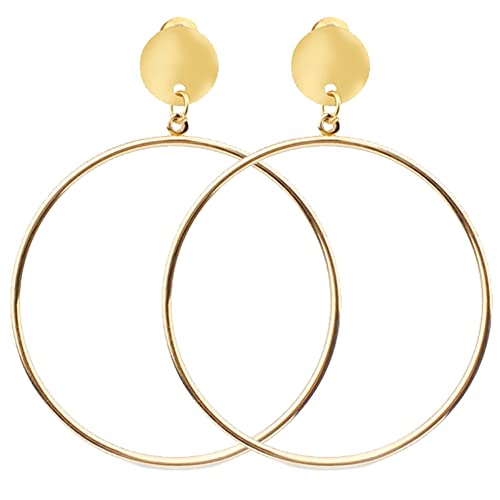 BONNYBIRD Boho Ohrringe Creolen Gold Groß Edelstahl Damen Hoops Statement Ohrstecker 45mm Wasserfest Schmuck Frauen Hypoallergen Chirurgenstahl Medizinisch Nickelfrei