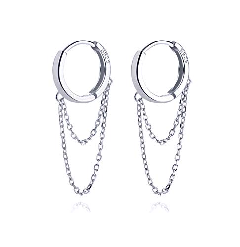 SLUYNZ 925 Sterling Silber Ohrringe Quaste baumeln für Frauen Teenager Mädchen Minimalistische Creolen Ohrringe Kette