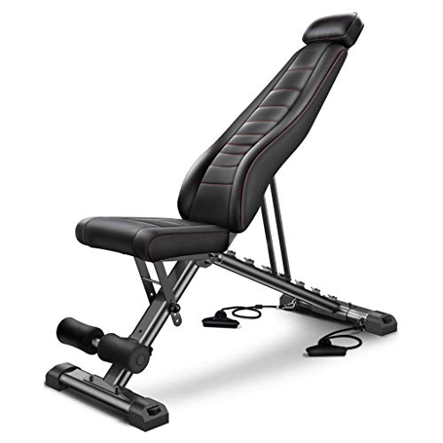 XDLEDMKIZ Hantelbank Bauchmuskeltrainingsgerät klappbarer Sit-up-Fitnessstuhl multifunktionales Fitness-Rückenstützbrett Bankdrücken Trainingsgewichtstisch verstellbare Heimb