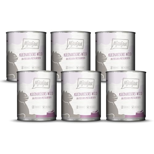 MjAMjAM - Premium Nassfutter für Katzen - kulinarisches Wild an frischen Preiselbeeren 6er Pack 6x800g getreidefrei