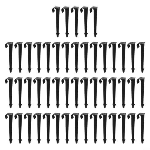 Jotekonoby DN16 16 mm Tropfbewässerungspfahl Schwarzes Kunststoff-Bodenhering-Set 50 Stück Garten-Tropfleitungsanker für Bewässerung PE-Rohr und Schlauchhalter
