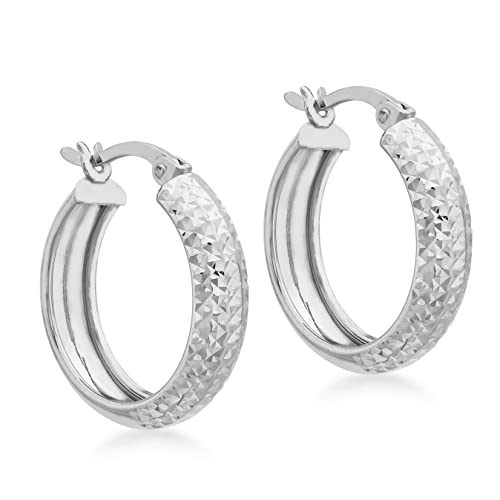 CARISSIMA Damen-Creolen funkelnd diamant 9 Karat 375 Weißgold 5.53.9709