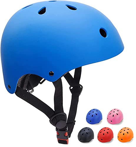 KORIMEFA Skaterhelm Verstellbar 3 Junge CE Zertifizierung Fahrrad Skateboard Scooter BMX 3 13 Alt Junge Blau S 48 54