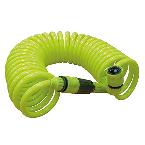 Amig - Spiralschlauch - aus Polypropylen - ausziehbar bis zu 7 5 m - inkl. Bewässerungslanze Adapter und 2 Verbindungsstücken - Ideal für Gartenarbeit oder Reinigung - Farbe Pistazie grün