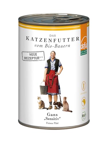 defu Katzenfutter 1x 400g Gans Sensitiv Getreidefreies Premium Nassfutter Menü Alleinfuttermittel für Katzen