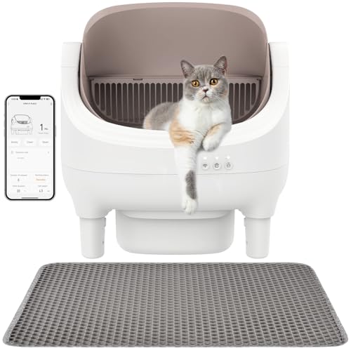 Offene Automatische Katzentoilette für Mehrkatzenhaushalte Selbstreinigend mit App-Steuerung Intelligentem Sicherheitsschutz