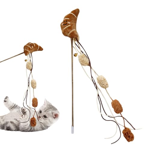 Generisch Katzenangel Futterförmiger Spielstab Für Katzen Und Haustiere - Interaktive Angel Mit Glöckchen Zur Jagdsimulation Für Bewegung Und Beschäftigung