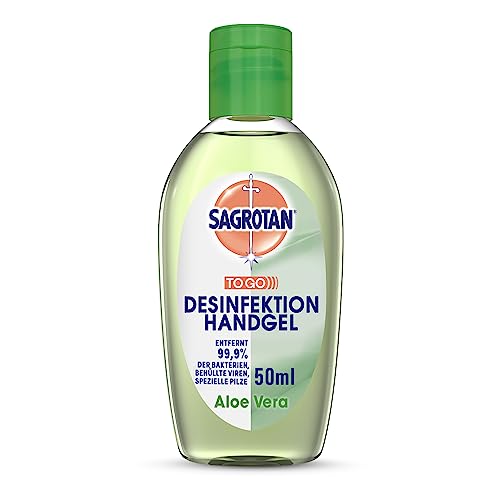 Sagrotan Hand Desinfektionsgel mit Aloe Vera für die Hände in praktischer Reisegröße 1x 50 ml