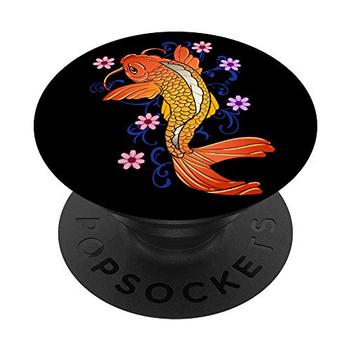 Coole japanische Koi Fisch Geschenk Karpfen Nishikigoi Koi - PopSockets Ausziehbarer Sockel und Griff für Smartphones und Tablets