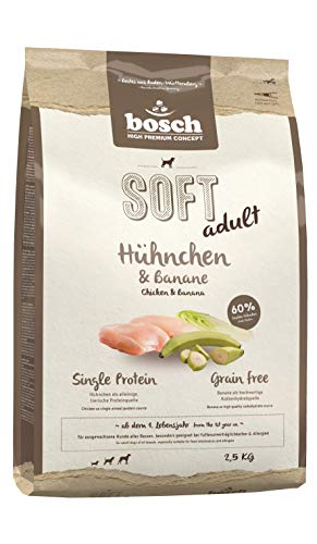 bosch HPC SOFT Hühnchen Banane halbfeuchtes Hundefutter für ausgewachsene Hunde aller Rassen Single Protein grain-free 1 x 2.5 kg