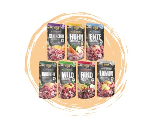 Belcando Frischebeutel Nassfutter Multi Bundle Mix Paket Sparpaket 7 Verschiedene Sorten 21x125g