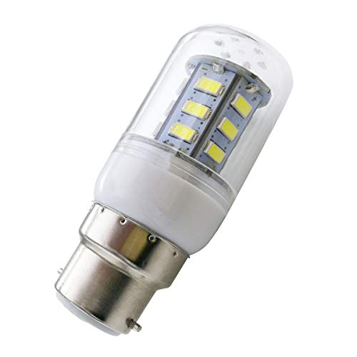 Aoxdi 1 Stück LED Lampe mit B22d Sockel 4W Kaltweiß 24 SMD 5730 LED Lampen Leuchtmittel Ersatz für 40W-Glühbirne AC220-240V