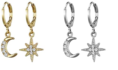 Kleines Stern-Creolen-Set für Damen Mini-Hug Creolen mit Charme attraktives Design