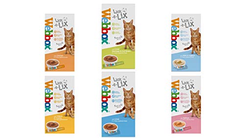 Wundapets Neu 6 X Gemischt Sortimentpackung Webbox Delight Lick-E-Licks Katze Kätzchen Leckerli Snack