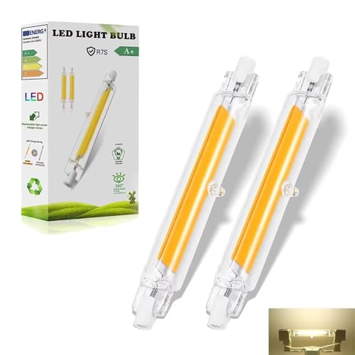 Dvnoua R7S LED 118mm Dimmbar 20W 2000LM LED R7S 118mm 20W Lampen Ersatz für 200W Halogen Leuchtmittel Kaltweiß 6000K Kein Flackern 360 Abstrahlwinkel Led Stab 2PCS