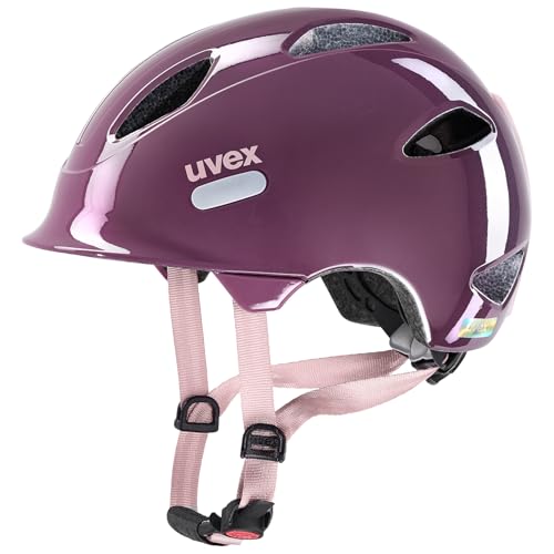uvex OYO   Leichter Fahrradhelm für Kinder   intergierter Seitenschutz   erweiterbar LED Licht   Plum   dust Rose   50 54 cm