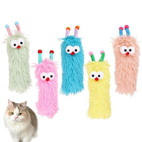 MWZBTG Für Wohnungskatzen 5 Stücke Kauspiele Interaktives Plüschpuppe   Für Katzenbabys Alle Rassen Indoor Beschäftigung Training Stimulation