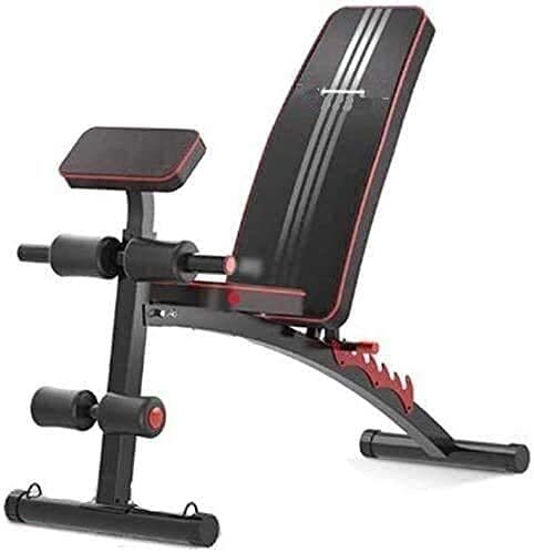 XDLEDMKIZ Hantelbank Heimfitnessbank Kurzhantelbank klappbare Hantelbank multifunktionaler Fitnessstuhl Fitnessgeräte Sit-ups Kurzhantelbank Trainingsbank Rückenlagebrett